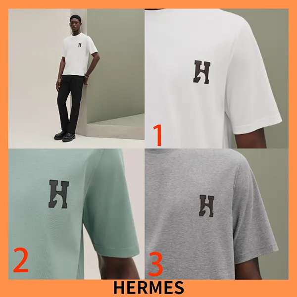 希少色エルメス 「HCheval」ミニレザーパッチTシャツ H567810HA64LA