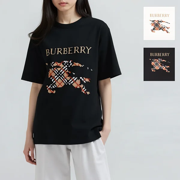 バーバリー クロスステッチ EKD 偽物 コットンTシャツ 8110957