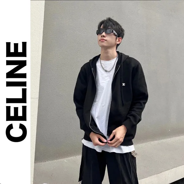 入手困難送込*セリーヌ コピー*トリオンフコットンカシミアジップアップフーディ RY0A60N60.38EC