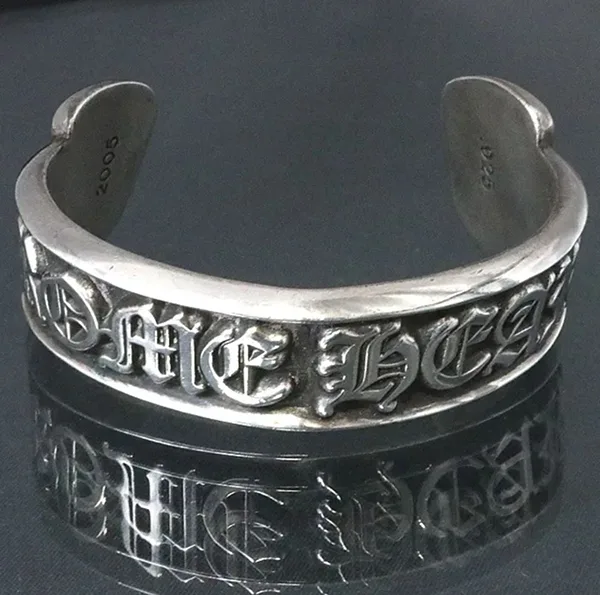大人気!!新色!!クロムハーツ スロールラベル バングル コピー シルバー ch2591025