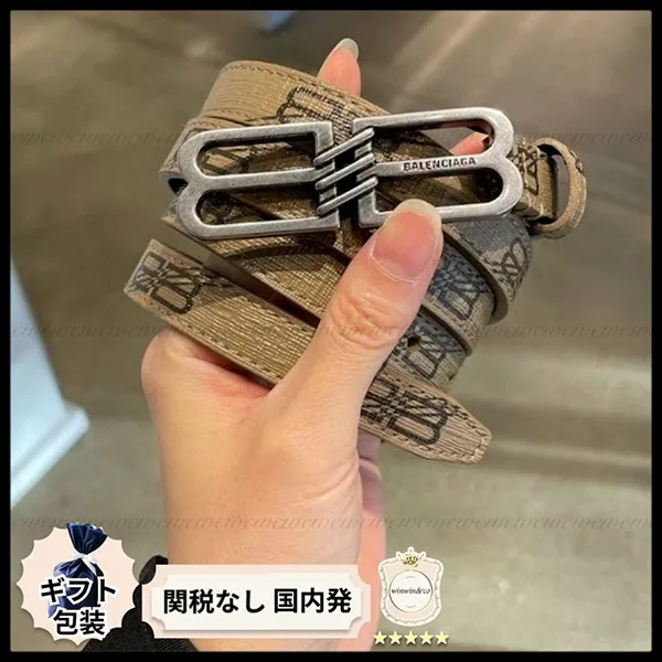 【追跡付き発送で安心】バレンシアガ パチモン■BBバックル モノグラムベルト 703098210EI2762