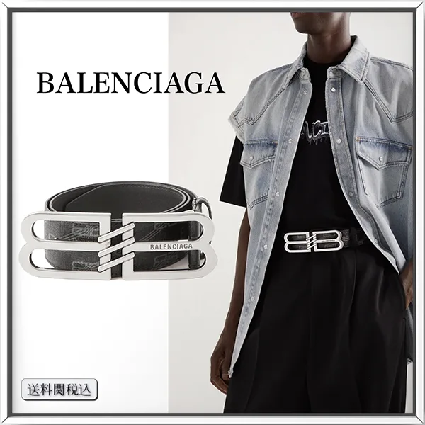 【使いやすさ抜群】バレンシアガ BB ロゴ モノグラム コーティングキャンバス ベルト bl25941