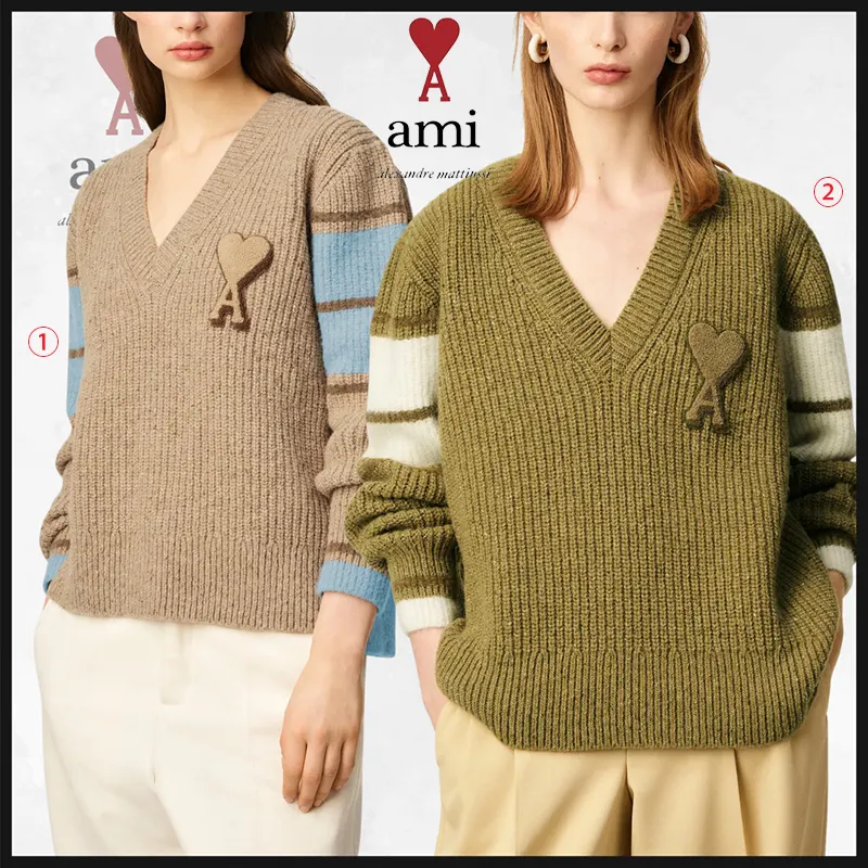 アミパリス 偽物 ウール カレッジ セーター ユニセックス 2色 am5148514