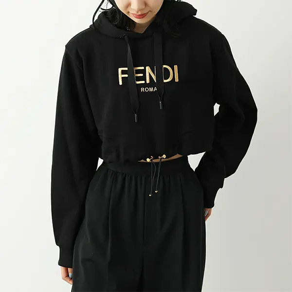 フェンディ スウェット パーカー コピー レディース ロゴ 刺繍 プルオーバーコットン スウェット c25091009
