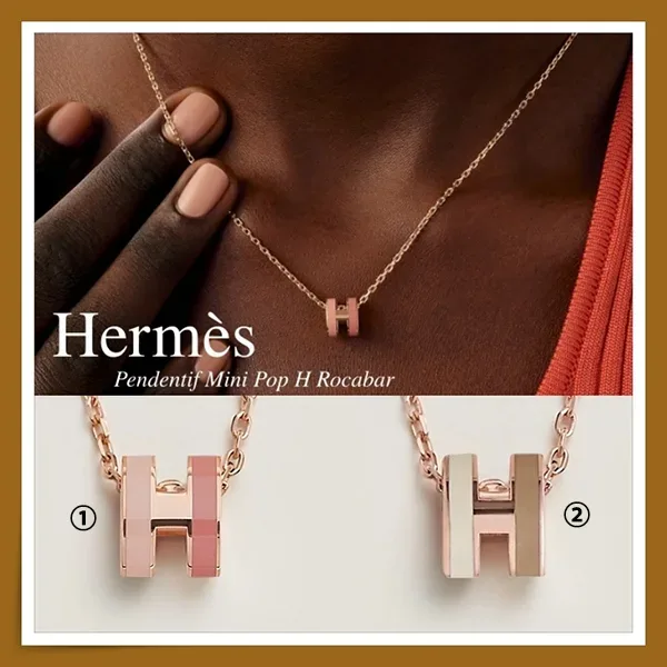 【エルメス】ツートンカラー コピー☆Mini ポップアッシュ Rocabar ネックレス H100066FO