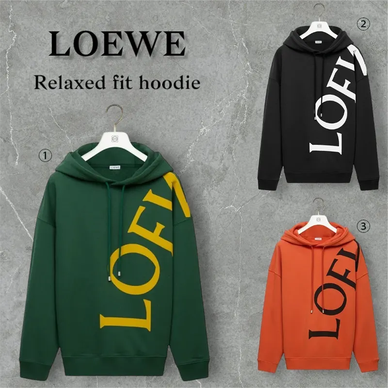 ロエベ Relaxed fit hoodie コットン パーカー コピー商品 3色 ly200215122
