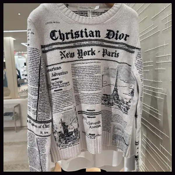 人気No1ディオール Newspaper カシミヤニット 554S57A0033_X0930