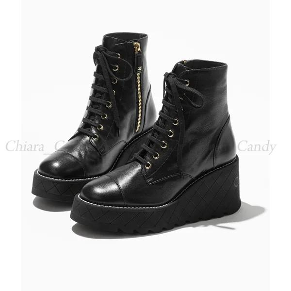 シャネル ラムスキン 偽物 コンバットブーツ / ２色 cc251027