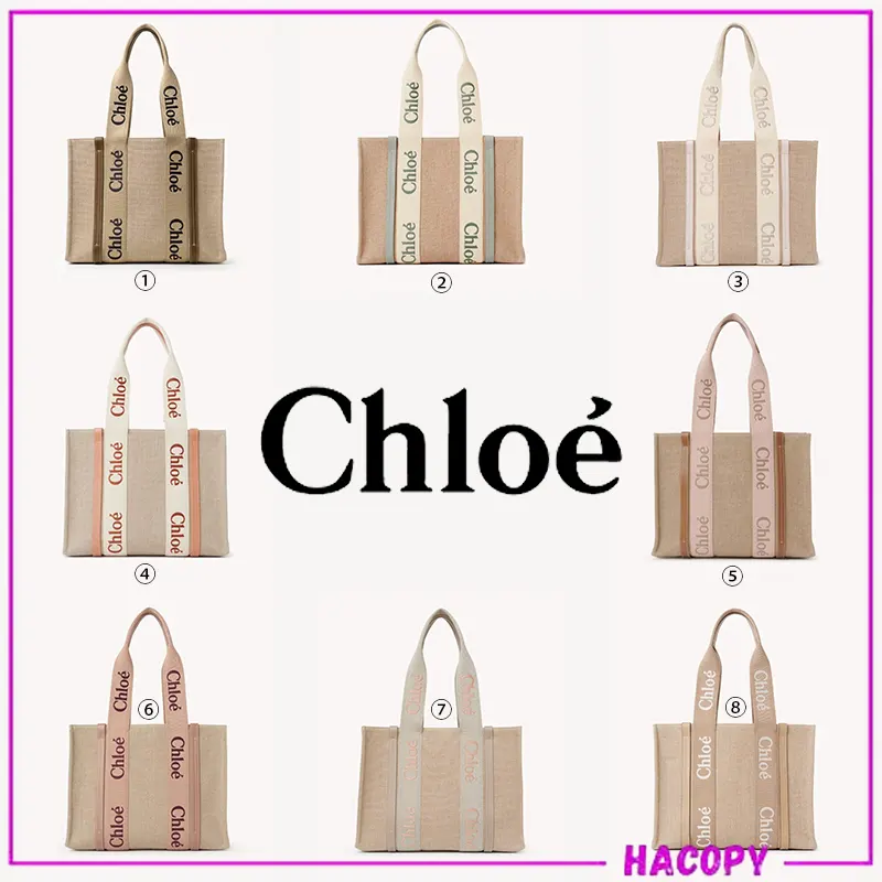 レプリカクロエ スーパーコピー リネン製 Woody トートバッグ 8色 kly955888