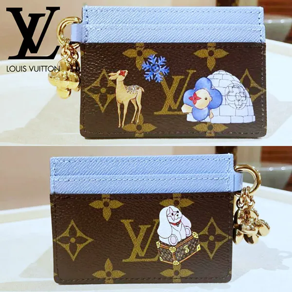 送料無料《限定！遊び心あるイラスト☆》ルイヴィトン カードケース コピー ポルト カルト･LV チャーム M15324