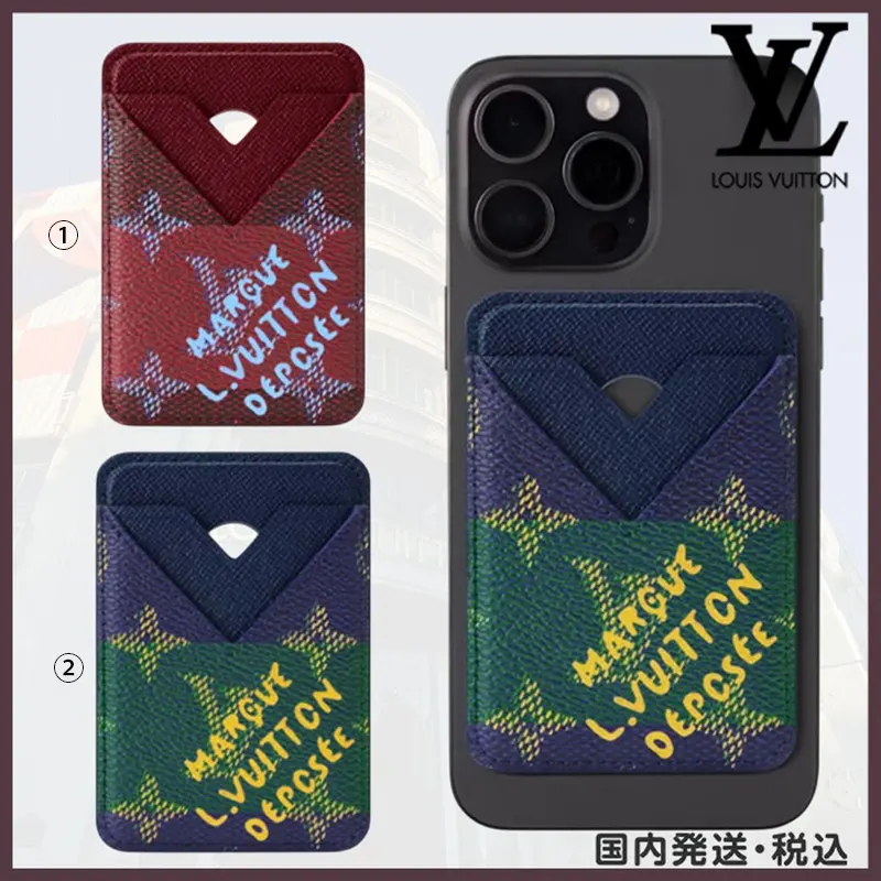 ルイヴィトン マグネット スマホ カードケース コピー ストライプ 2色 M26649
