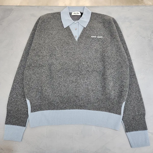 【万能でかわいい♡】ミュウミュウ セーター ポロシャツ 偽物 | CASHMERE & WOOL POLO SWEATER セーター MMLA61