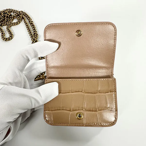 最安値挑戦【国内即発】バレンシアガ コピー/CASH クロコ チェーン付き三つ折り財布 6181451LRRM4623