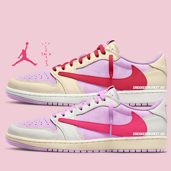 トラヴィススコット × ナイキ エアジョーダン1 ロー OG  モスリン/シャイピンク  IQ7604-100