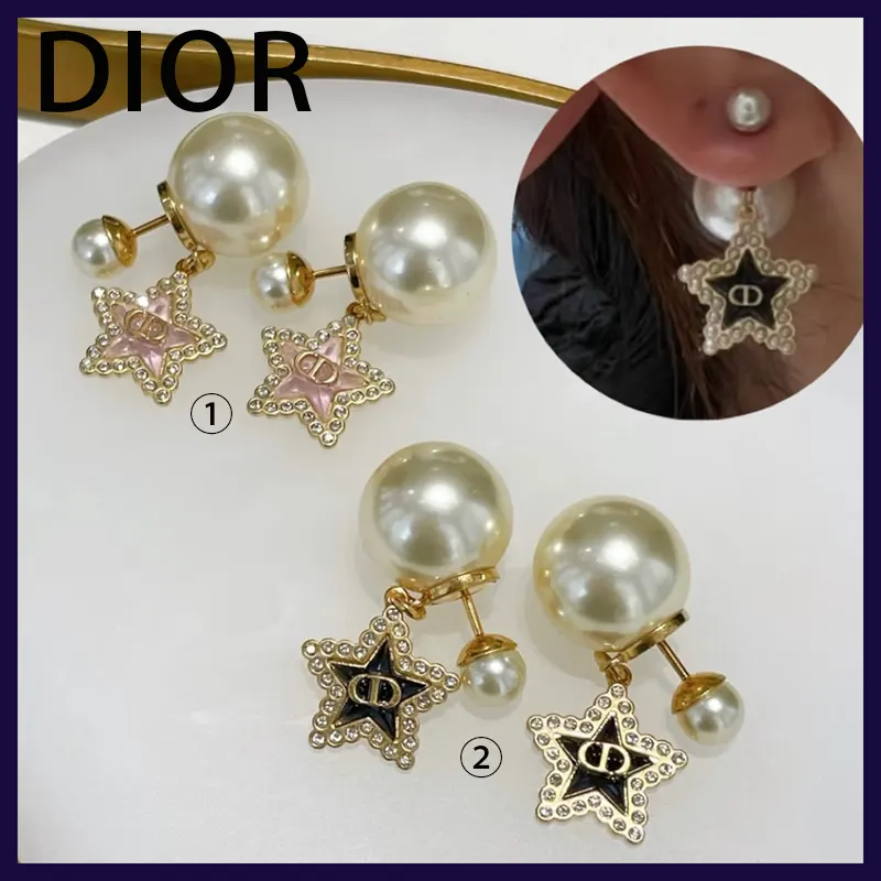 ディオール トライバル ピアス パール 星 CD 2色 da5551554