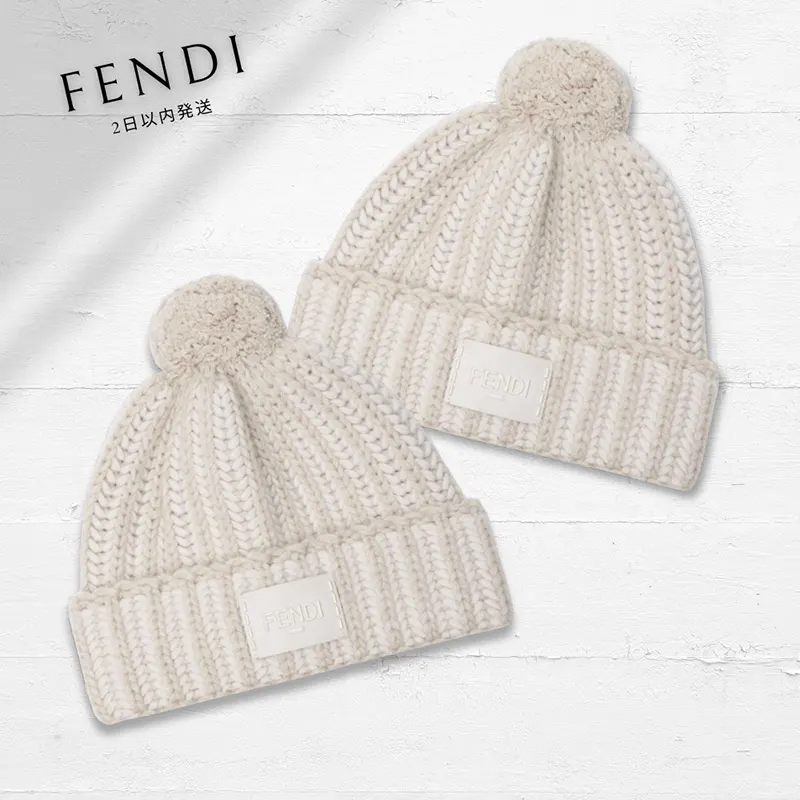 レプリカフェンディ ビーニー アイボリーウール カシミア ニット帽 fd6655115