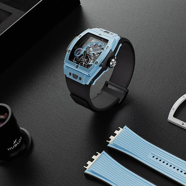 トレンド最先端ウブロ コピー トゥールビヨン 5デイ パワーリザーブ スカイブルーセラミック 645.EX.5123.NR