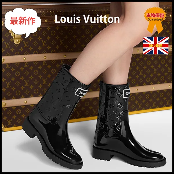 【ルイヴィトン】Drops Flat　レインブーツ 偽物 1AIUS5