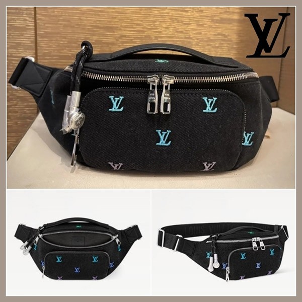 ☆超人気☆ルイヴィトン コピー ラッシュ・バムバッグ ブルー デニム M13961