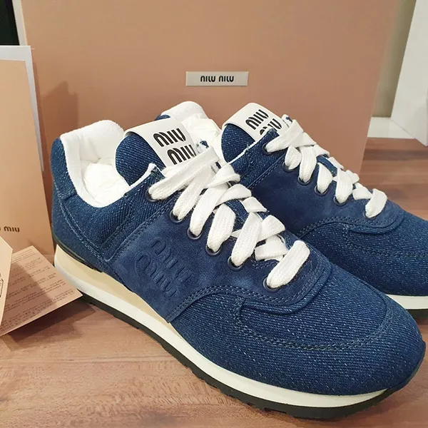 ミュウミュウ☆デニム×スエード スニーカー コピー☆5E042E