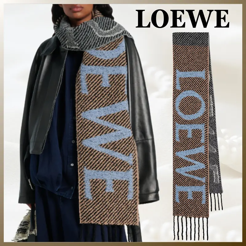 ロエベ フリンジ付き ロゴアルパカ スカーフ＆マフラー lyw666255