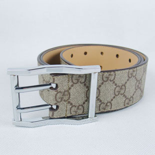 グッチベルト スーパーコピー GGキャンバス シルバー金具 牛革gu-32